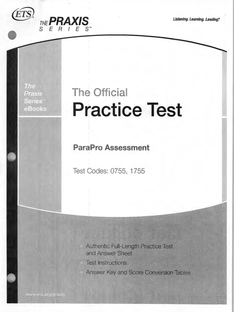 Paraprofessional Practice Test PDF  Form