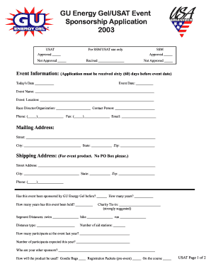 Sponsor Application  Form