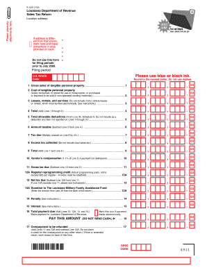 Louisiana Department of Revenue Hotel Motel Sales Tax Return Form