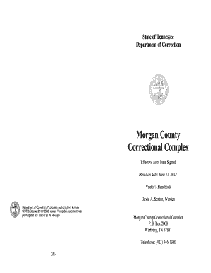 Morgan County Correctional Complex Visitation  Form