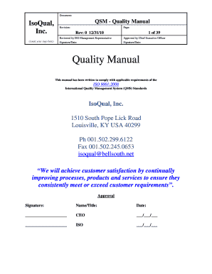 Quality Manual PDF  Form