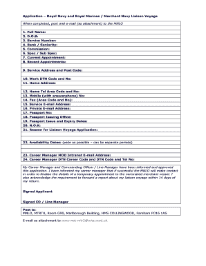 Royal Navy Application Form PDF