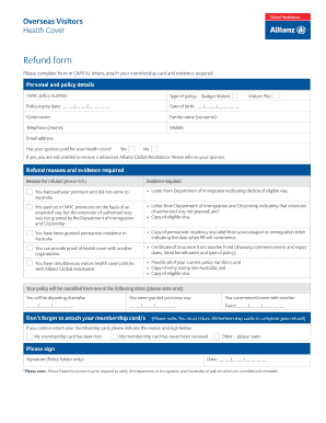 Allianz Ovhc Refund Form