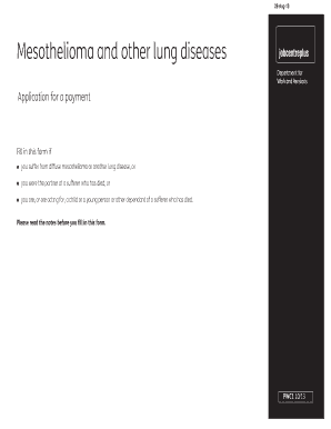 Form PWC1 Mesothelioma and Other Lung Diseases 14 Gov Uk Clydesideactiononasbestos Org