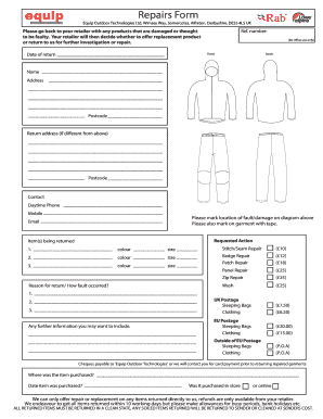 Rab Repair Service  Form