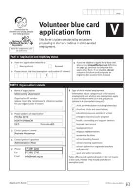 Blue Card Application Form PDF