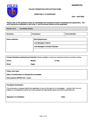 Promotion Form