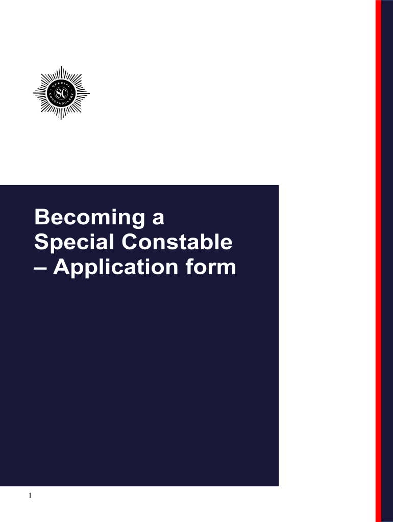 Get and Sign Special Constable Application Form  Dyfed Powys Police
