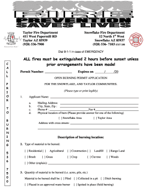 Taylor Fire Department  Form