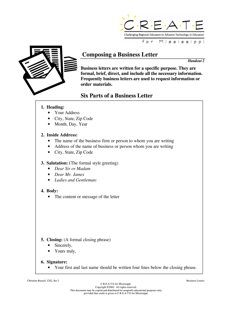 Fill in the Blank Business Letter Format