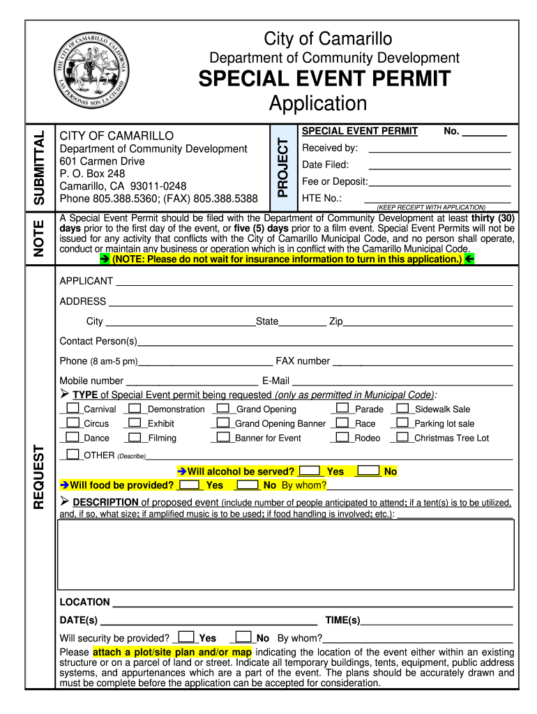 Event Permit  Form