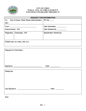 Rfi Template Pdf Fill Out And Sign Printable Pdf Template Signnow