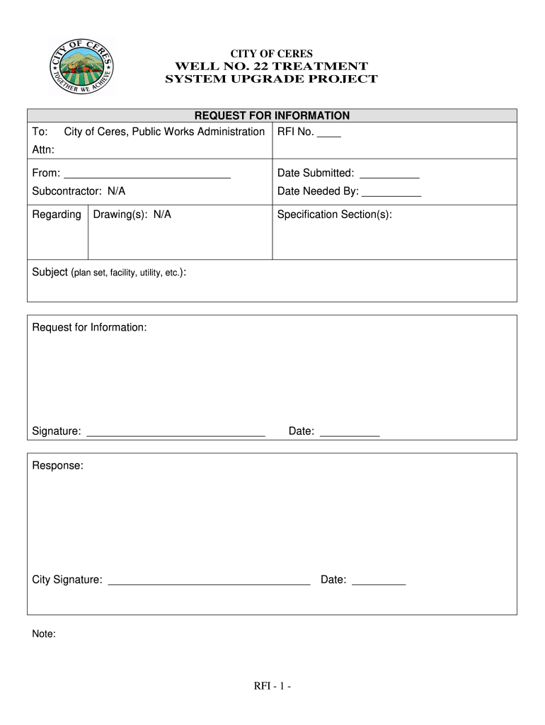 Rfi Form Fill Out And Sign Printable PDF Template SignNow Rfi Form Fill Out And Sign Printable PDF Template SignNow