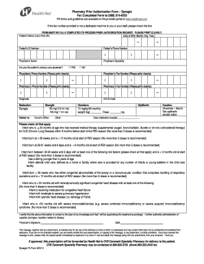 Pharmacy Prior Authorization Form Fax Health Net