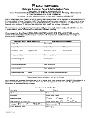 Broker of Record Example  Form