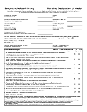 Imo Maritime Declaration of Health Form Excel