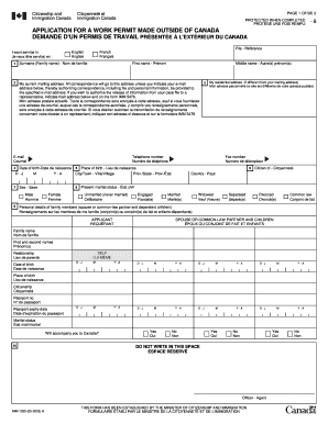 Application for a Work Permit Made Outside of Canada  Form