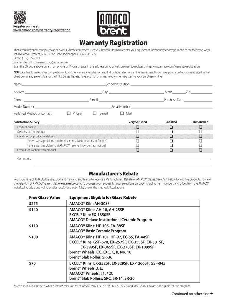  Amaco Warranty 2013-2024