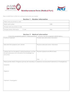Nas Reimbursement Claim Form PDF