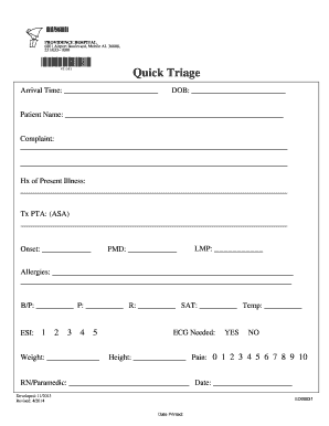 Quick Triage Providence Hospital Support Providencehospital  Form