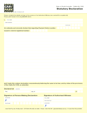 Statutory Declaration Sa  Form