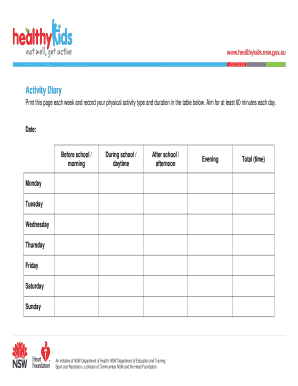Print This Page Each Week and Record Your Physical Activity Type and Duration in the Table below  Form