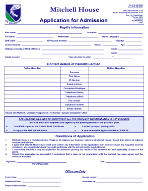 Mitchell House  Form