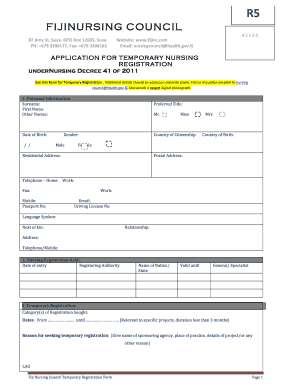 Fiji Nursing Council  Form