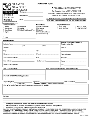 Filled Referral Form Here Sample for Sen