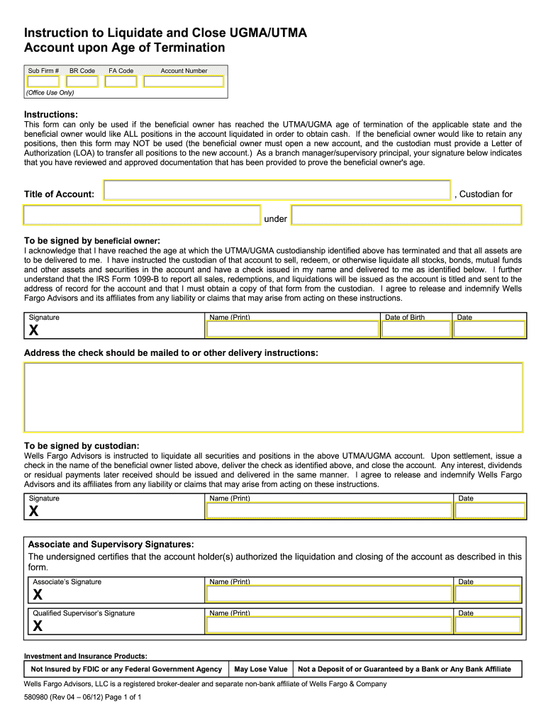  Letter of Instruction to Sell and Liquidate a Brokerage Account for Family Trust 2012-2024