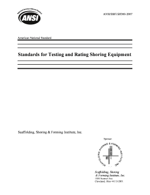 Standards for Testing and Rating Shoring Equipment BSSFIb Ssfi  Form