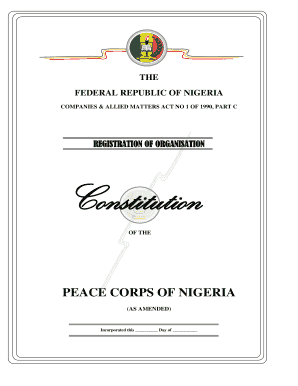 Nigeria Peace Corps Academy  Form