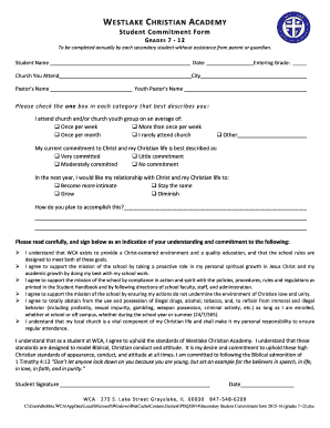 Commitment Form for Students