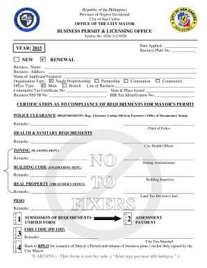 Business Permit Checklist BFormbpdf San Carlos City Sancarloscity Gov
