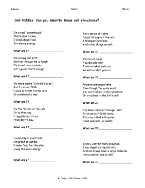 Cell Riddles  Form