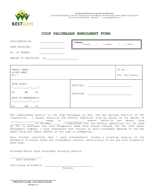 Paluwagan Agreement  Form