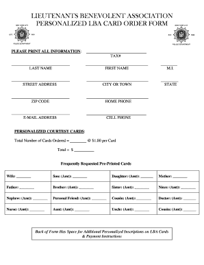 Lba Nypd  Form