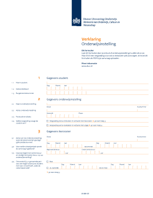 Verklaring Onderwijsinstelling  Form