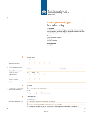 Aanvragen En Wijzigen Eenoudertoeslag Formulier