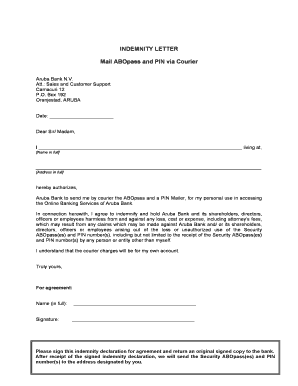 Indemnity Letter Format