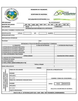 Descargar Formulario De RETEICA 2015Tipo De Archivo PdfTama O Tocancipa Cundinamarca Gov