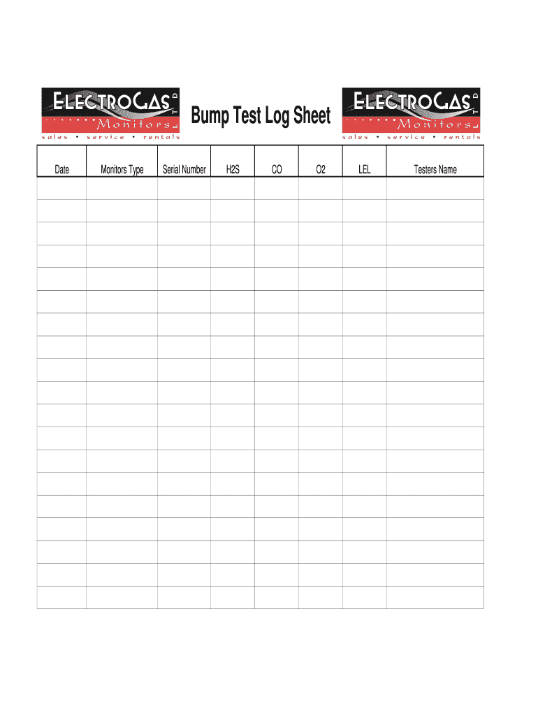 Gas Detector Calibration Record Sheet  Form