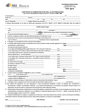Certificato Di Stipendio  Form