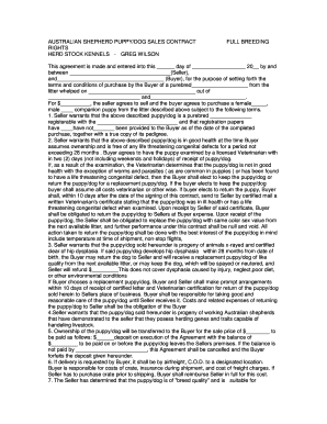 Breeding Rights Contract  Form