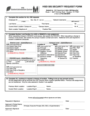 Sis Security Application Form PDF