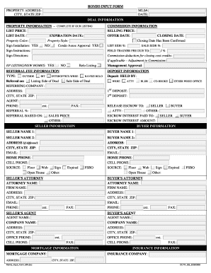 ROMIO INPUT FORM