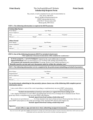 Our Family Wizard Scholarship  Form