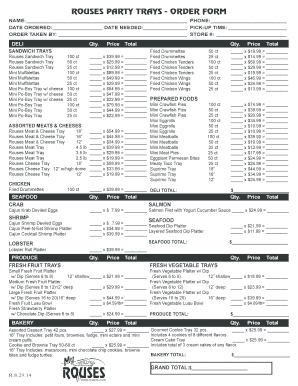 Rouses Catering  Form