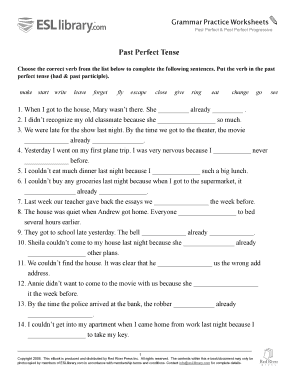 Past Perfect Tense  Form