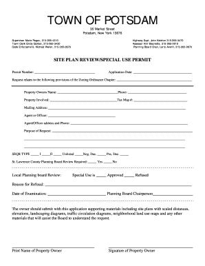 Site Plan Review Form Town of Potsdam, NY Potsdamny